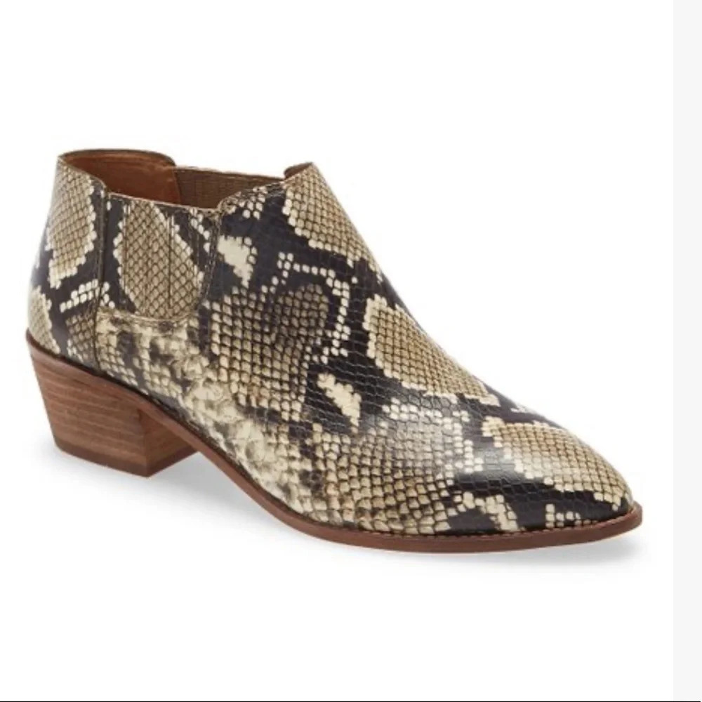 New Madewell snakeskin booties ankle boots 8.5 Nordstrom
